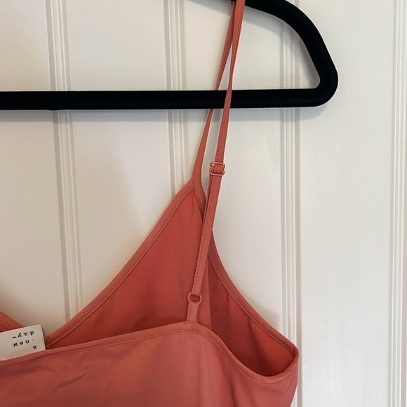 A New Day Peach Spaghetti Strap Satin Tank Midi Slip Dress Size Medium NWT - Picture 12 of 14